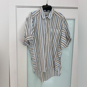 Pilcro from Anthropology striped top with puffy short sleeve. Size XS